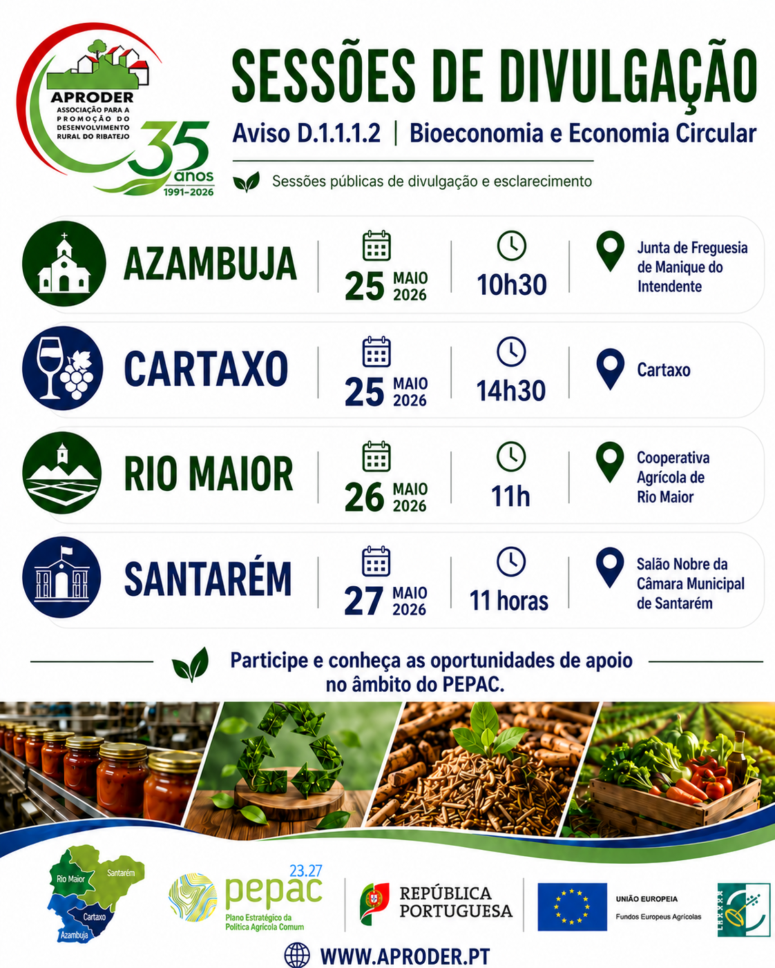 Sessões de Divulgação PEPAC 2026 | APRODER