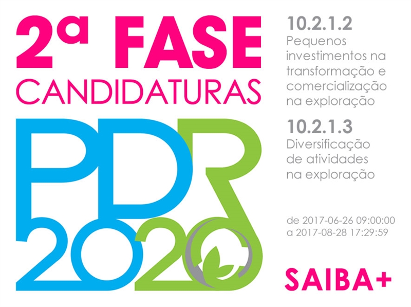 2ª FASE | Candidaturas Abertas ao PDR2020	